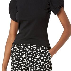 Black Puff Sleeve Women's Top